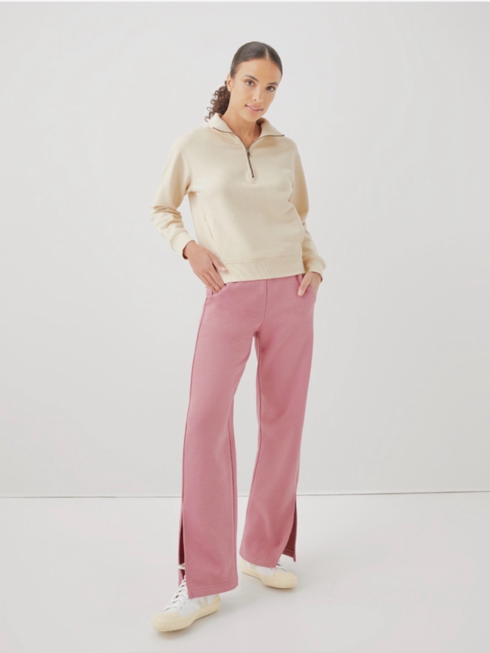 Pact Organic New with Tags Dusty Rose Split-Leg Pants